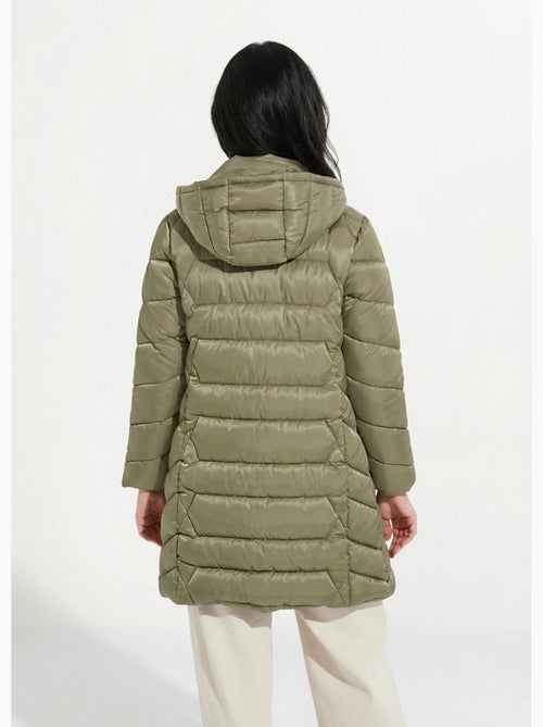Anorak largo acolchado con capucha - Afibel - Kiabi