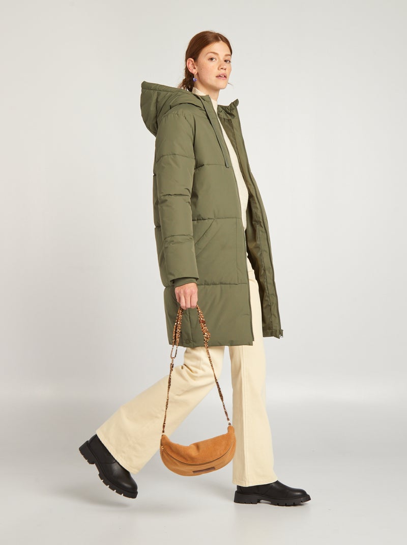 Anorak largo acolchado VERDE - Kiabi