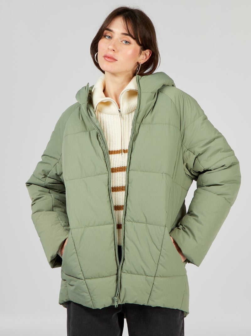 Anorak largo acolchado VERDE - Kiabi