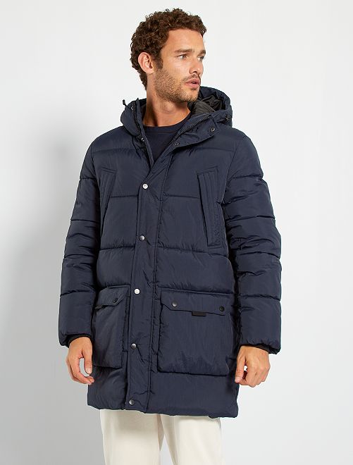 Anorak largo con capucha - azul oscuro - Kiabi - 50.00€