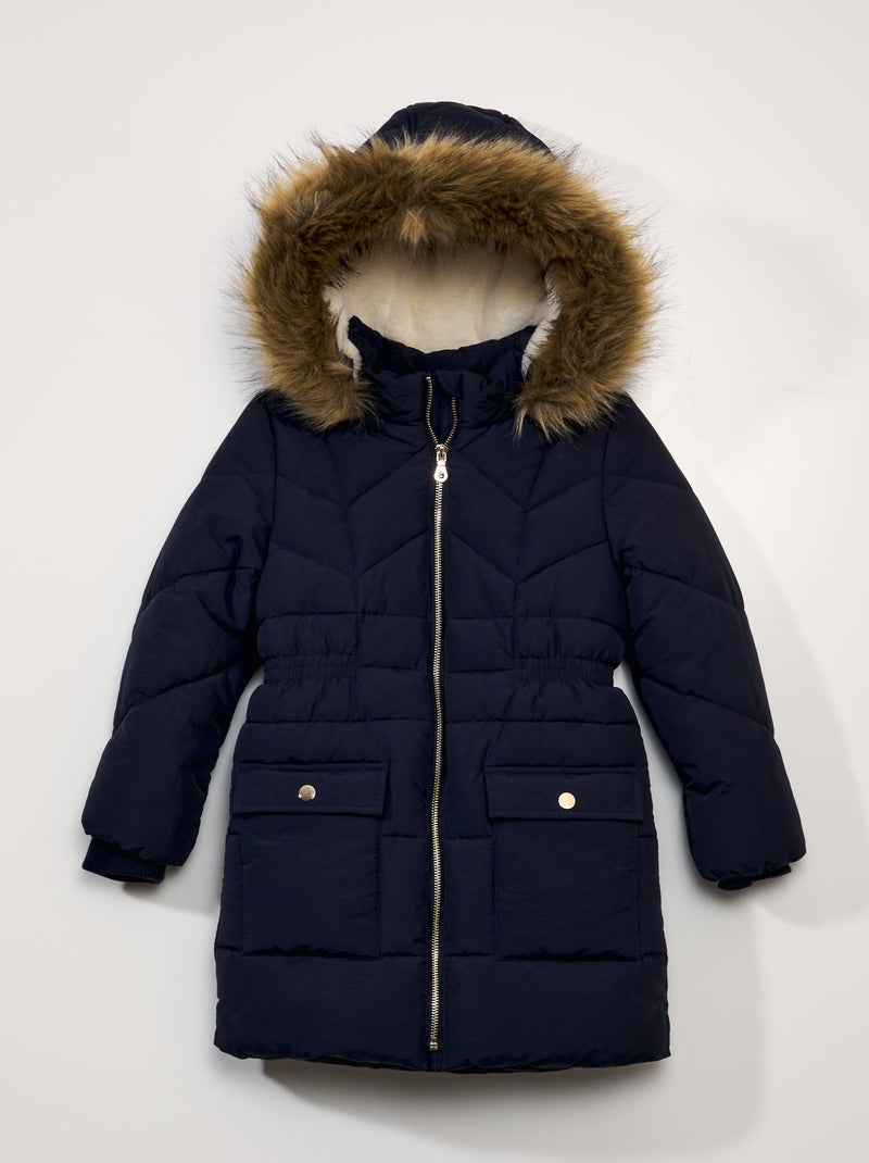 Anorak largo con cintura ajustada AZUL - Kiabi