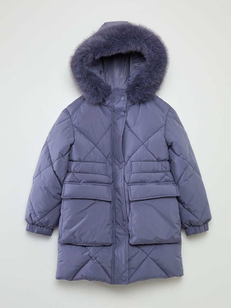 Anorak largo con forro polar PURPURA - Kiabi