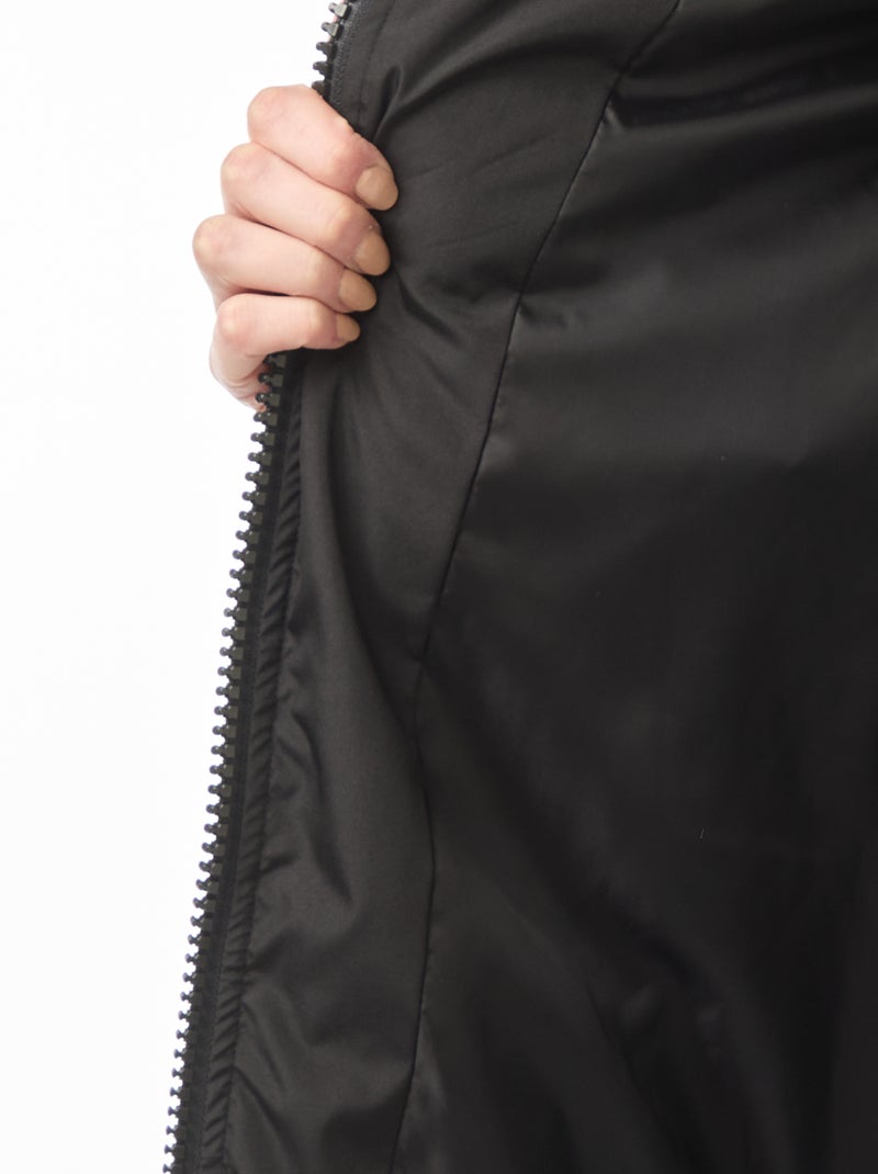 Anorak largo liso con capucha 'JDY' Negro - Kiabi