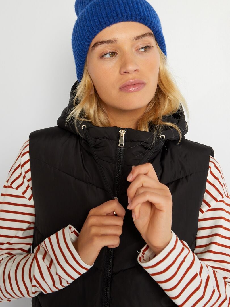 Anorak largo sin mangas Negro - Kiabi