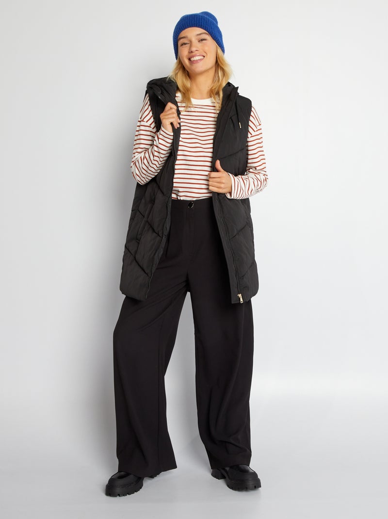 Anorak largo sin mangas NEGRO - Kiabi