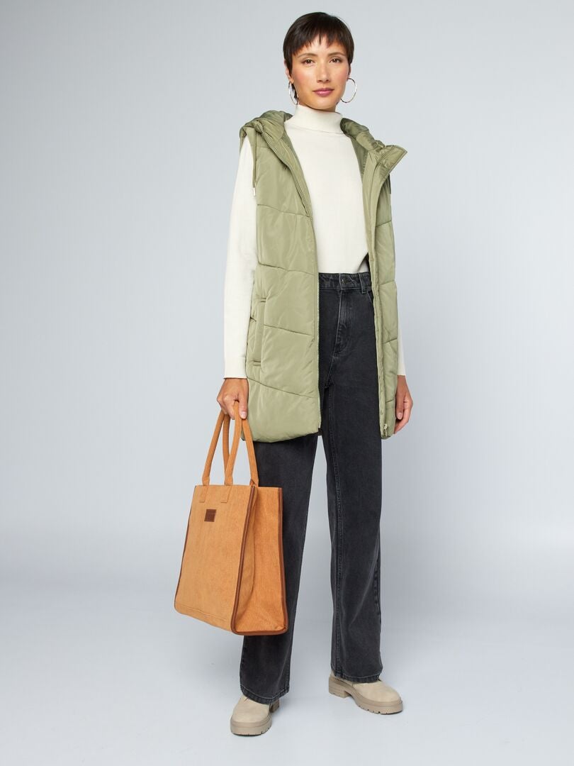 Anorak largo sin mangas VERDE LICHE - Kiabi