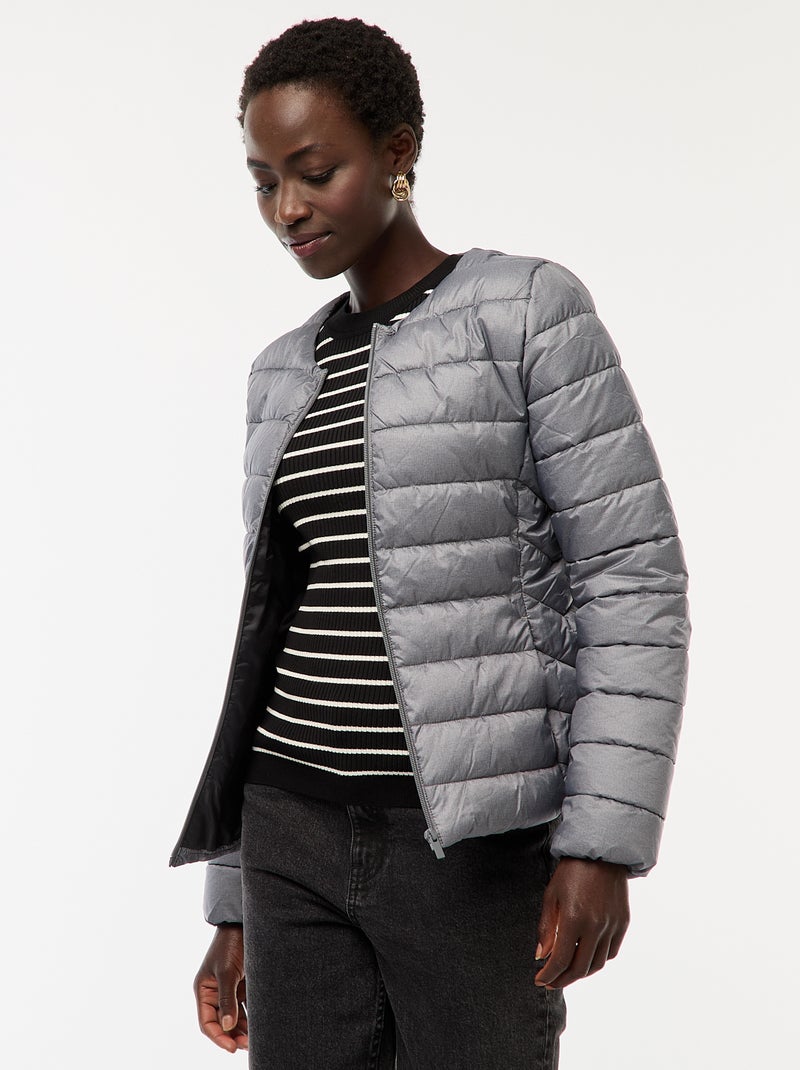 Anorak ligero acolchado e impermeable Gris - Kiabi