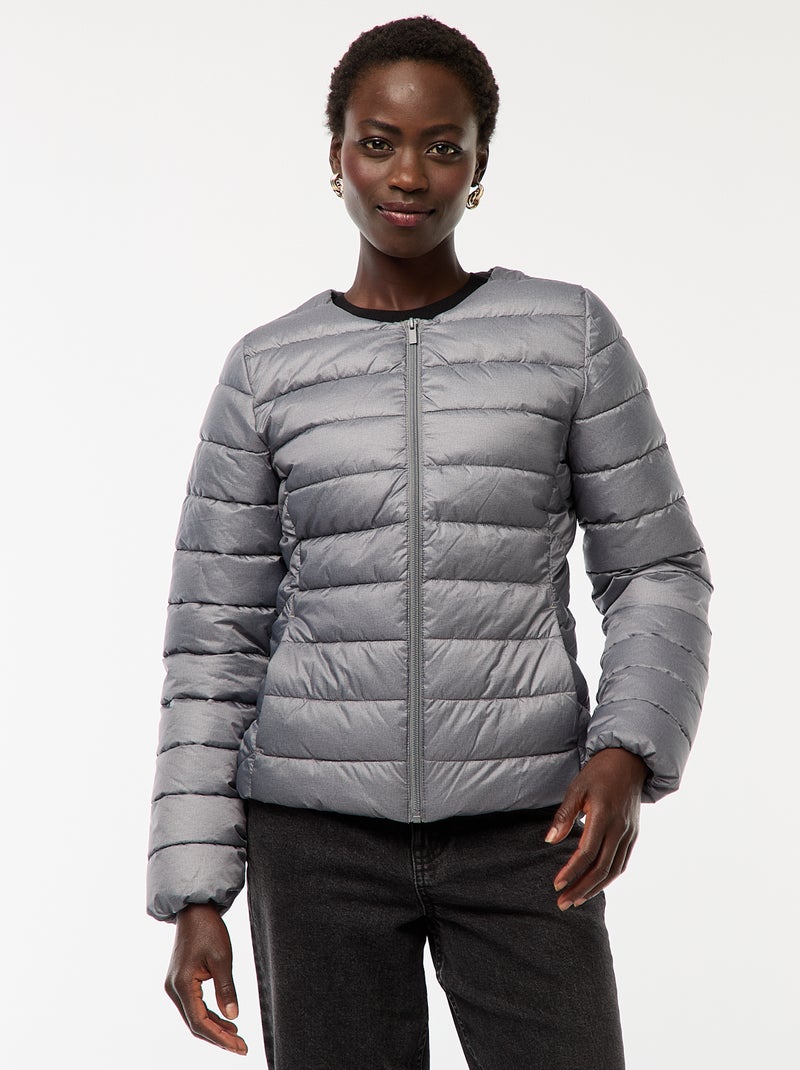 Anorak ligero acolchado e impermeable Gris - Kiabi