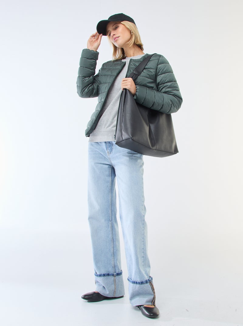 Anorak ligero acolchado e impermeable Kaki - Kiabi