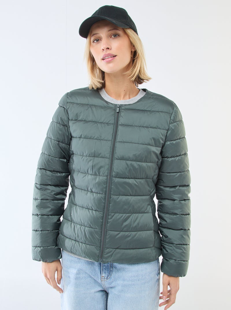 Anorak ligero acolchado e impermeable Kaki - Kiabi