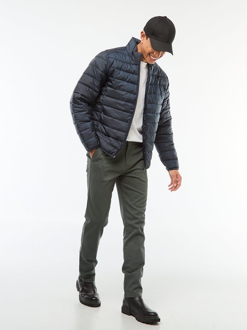 Anorak ligero acolchado liso azul - Kiabi