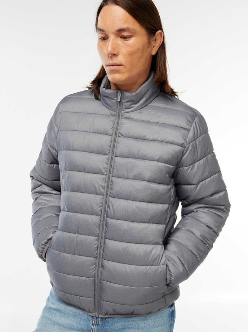 Anorak ligero acolchado liso Gris - Kiabi