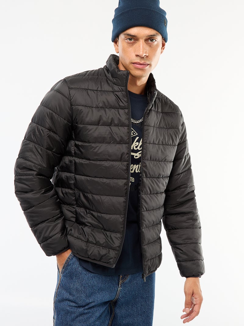 Anorak ligero acolchado liso negro - Kiabi