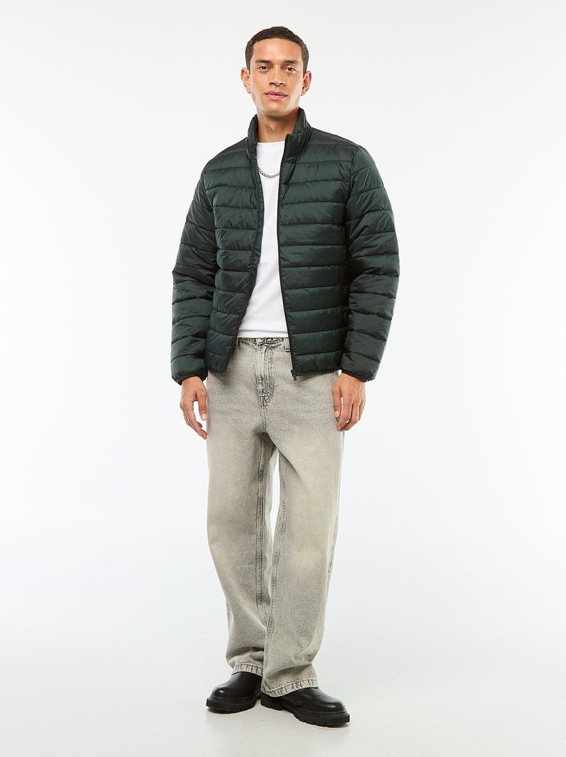 Anorak ligero acolchado liso Verde - Kiabi