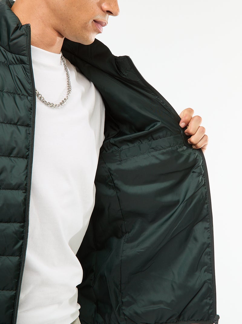 Anorak ligero acolchado liso Verde - Kiabi