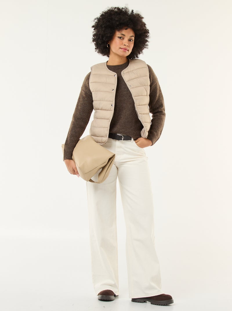 Anorak ligero acolchado sin mangas Beige - Kiabi