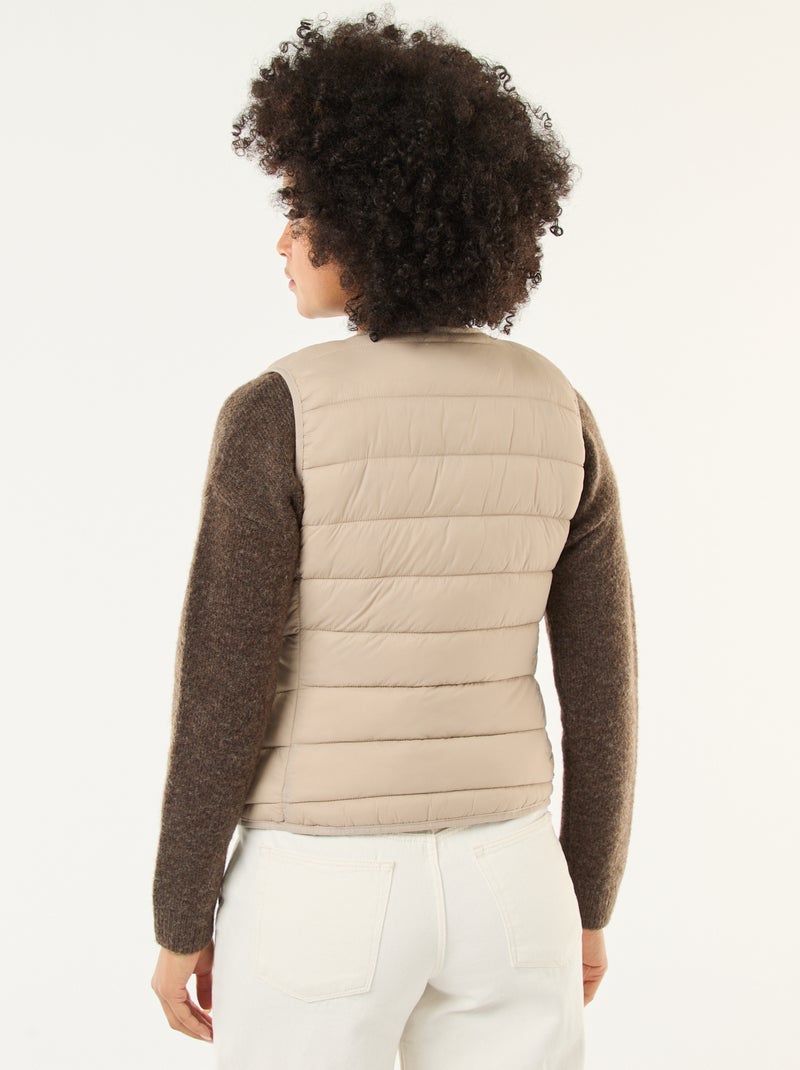 Anorak ligero acolchado sin mangas Beige - Kiabi