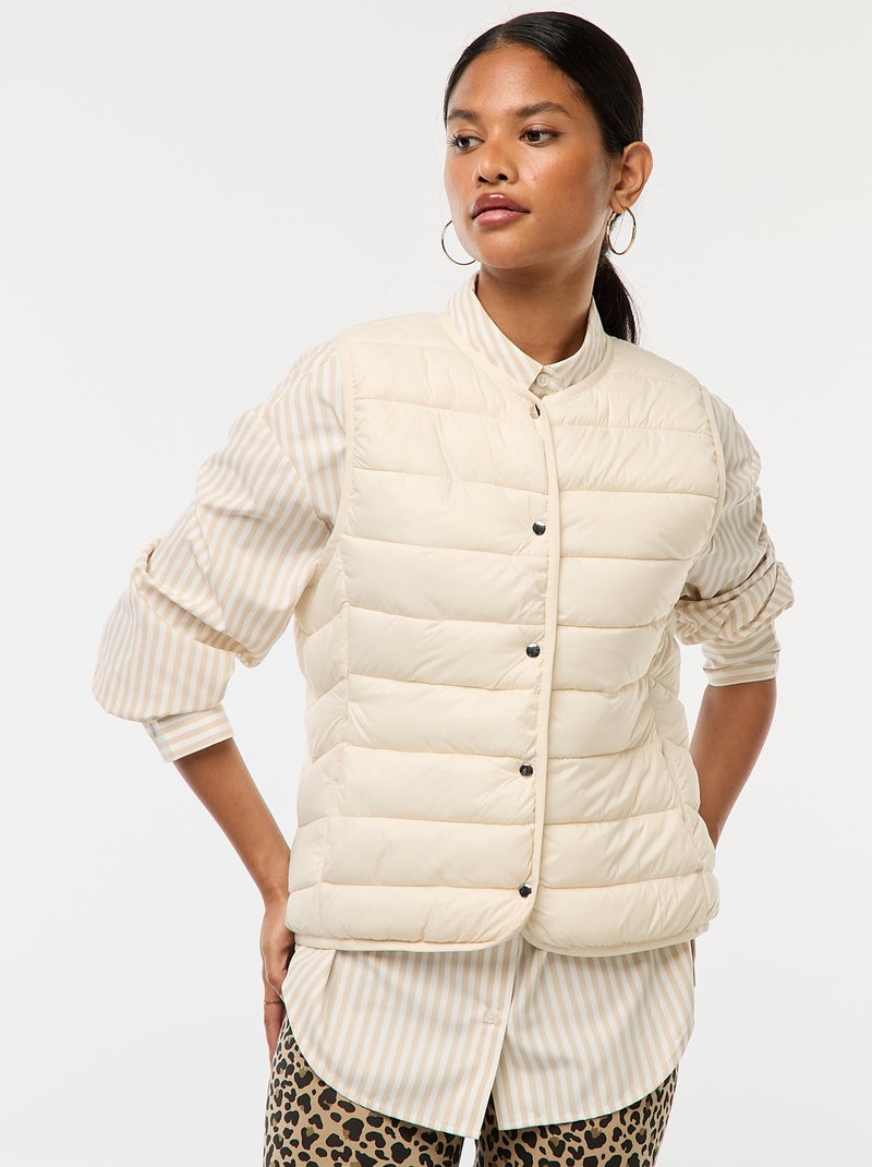 Anorak ligero acolchado sin mangas Blanco - Kiabi