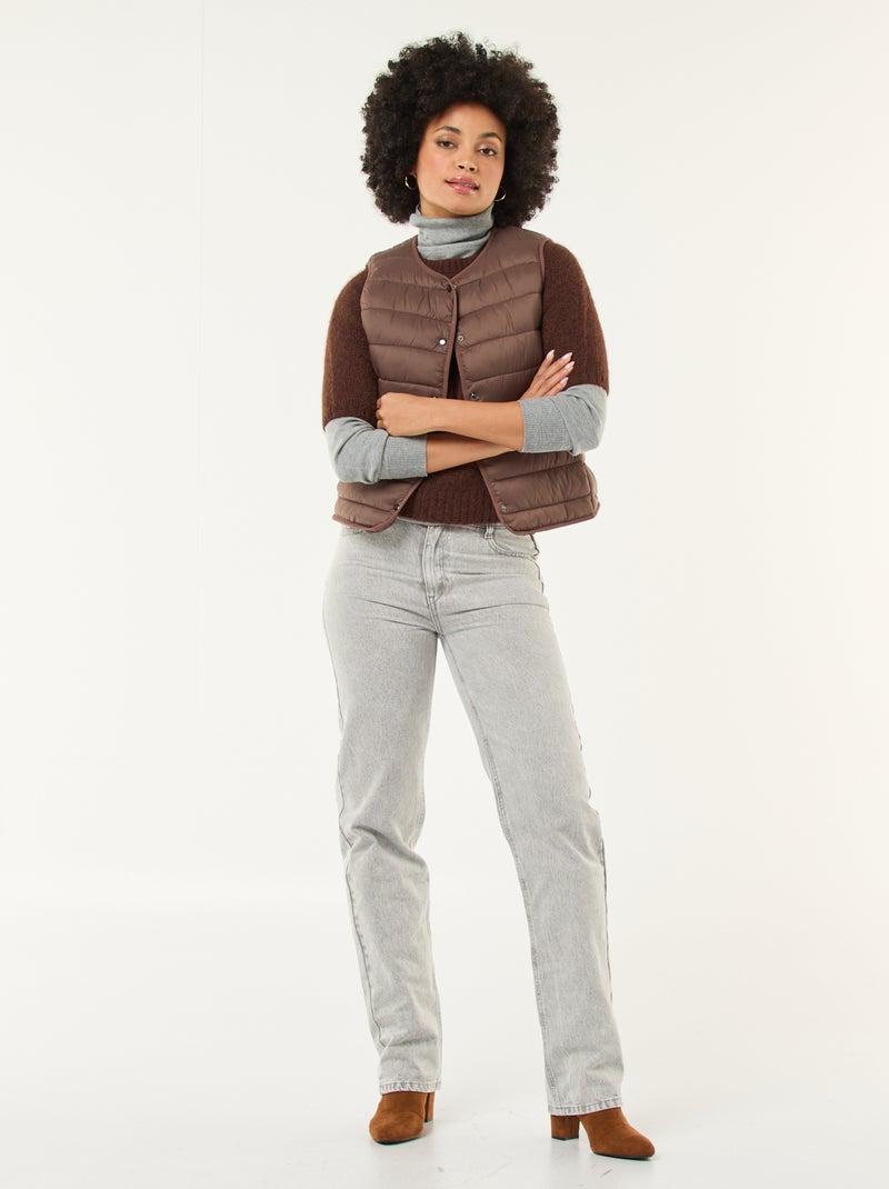 Anorak ligero acolchado sin mangas Marron - Kiabi