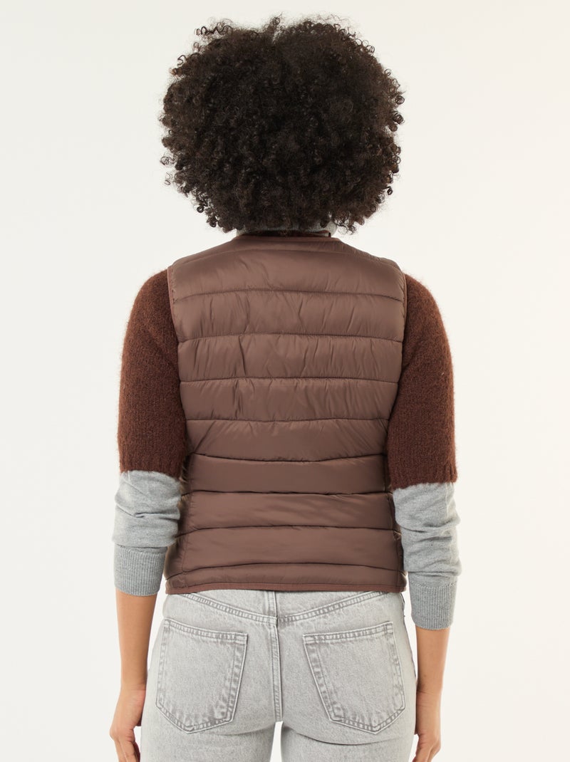 Anorak ligero acolchado sin mangas Marron - Kiabi