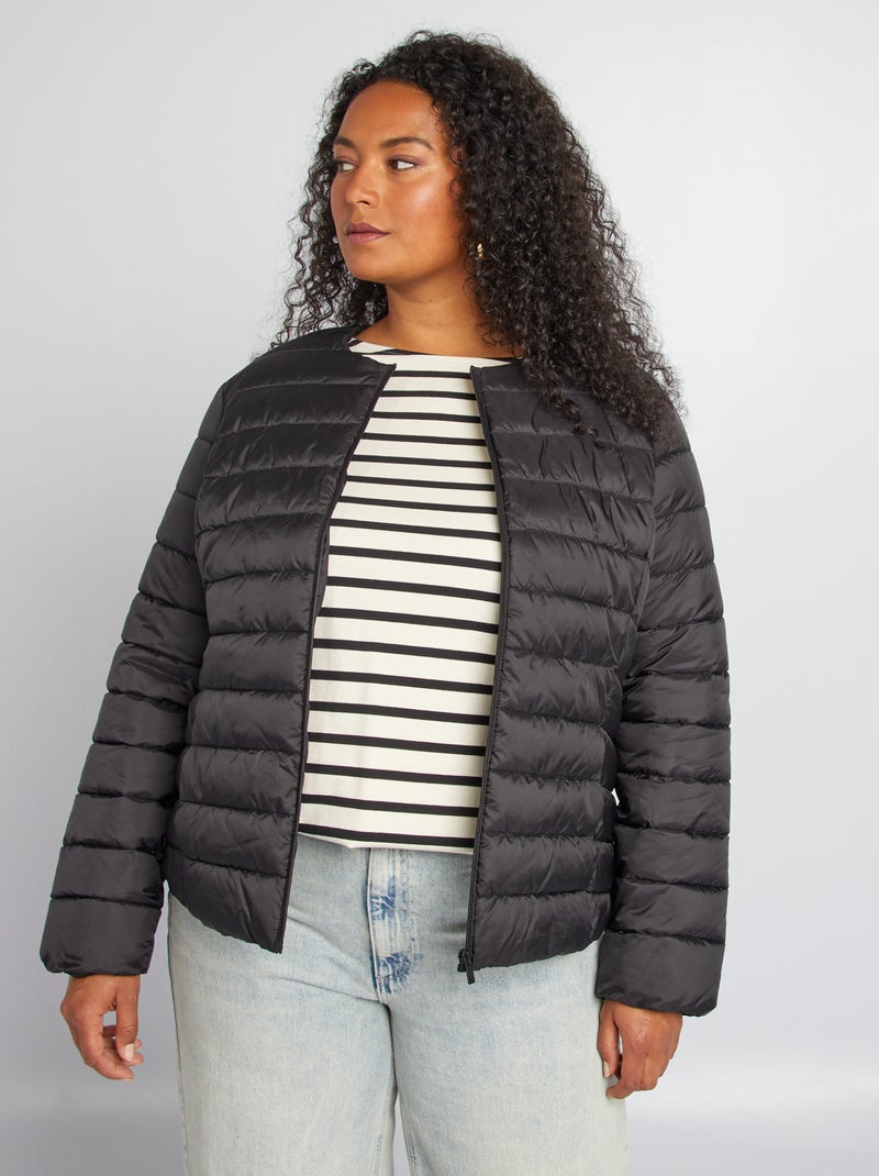 Anorak ligero sin cuello negro - Kiabi