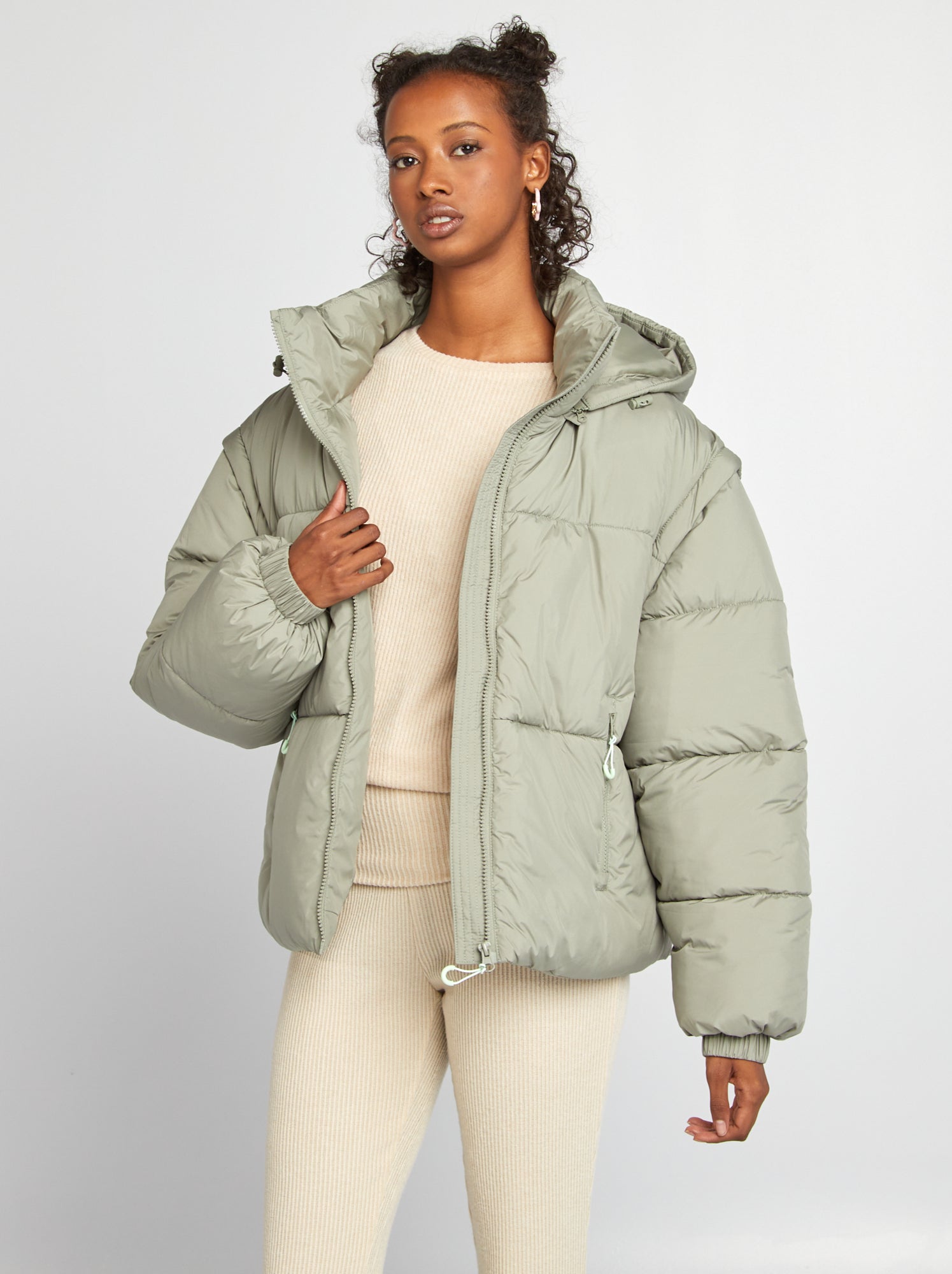 Plumiferos y anoraks para mujer verde Kiabi