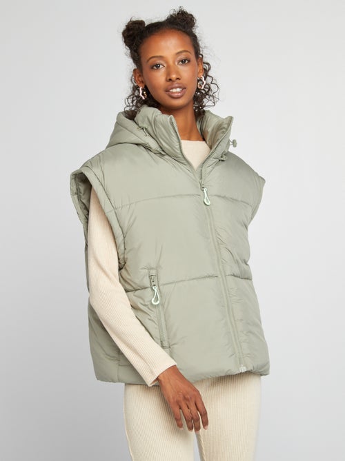 Anorak puffy con mangas y capucha desmontables - Kiabi