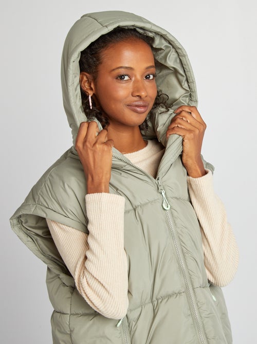 Anorak puffy con mangas y capucha desmontables - Kiabi