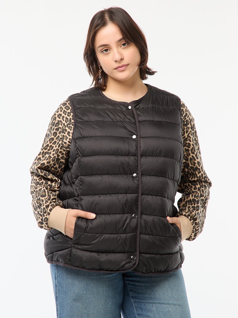 Anorak sin mangas con automáticos negro - Kiabi