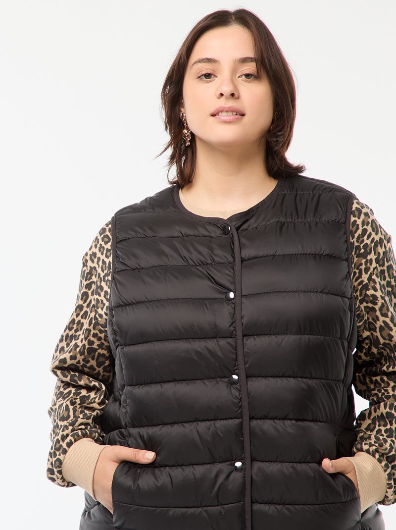Anorak sin mangas con automáticos negro - Kiabi