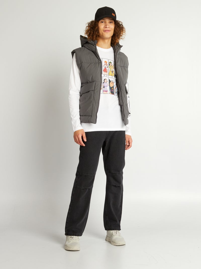 Anorak sin mangas con capucha gris - Kiabi