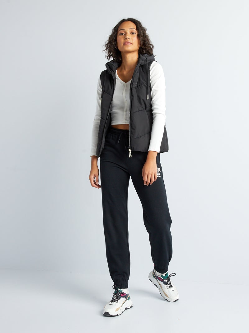 Anorak sin mangas con capucha Negro - Kiabi