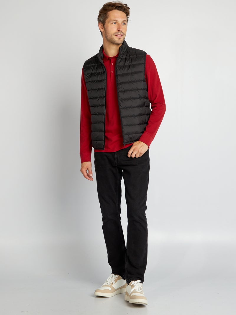 Anorak sin mangas con cuello alto negro - Kiabi