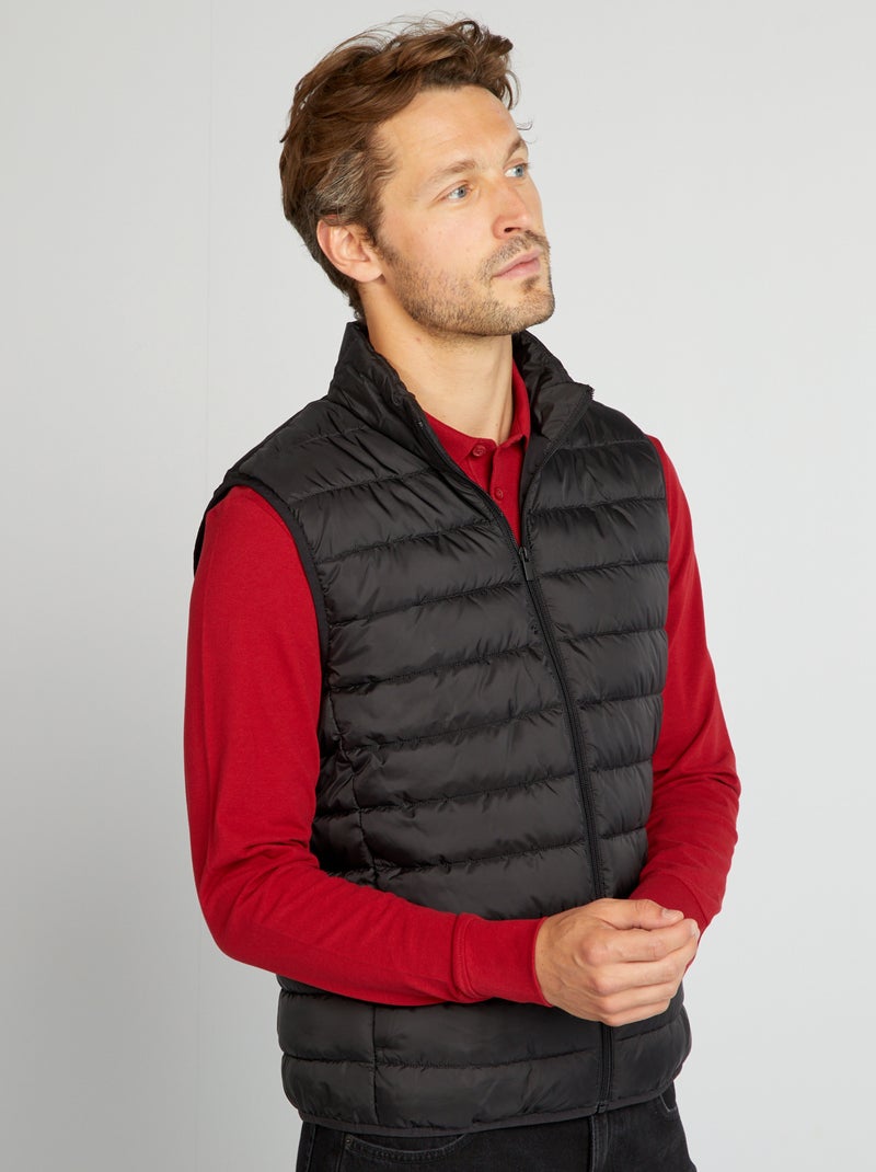 Anorak sin mangas con cuello alto negro - Kiabi