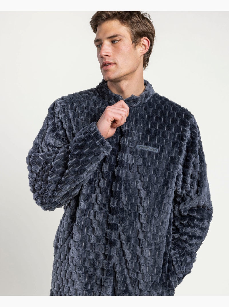 ANTONIO MIRO Bata Calentita Manga Larga Lounge Club para Hombre Gris oscuro - Kiabi
