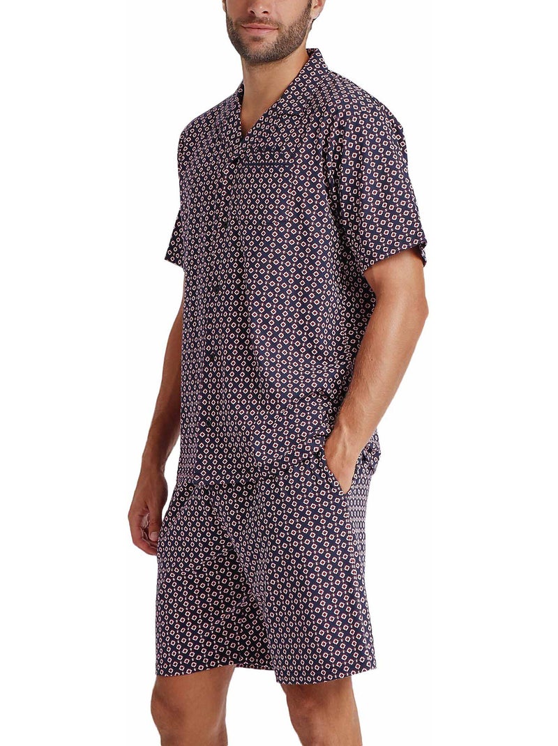ANTONIO MIRO Pijama Abierto Manga Corta Panot para Hombre Azul marino - Kiabi