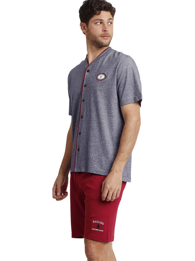 ANTONIO MIRO Pijama Abierto Manga Corta Sailing para Hombre Azul marino - Kiabi