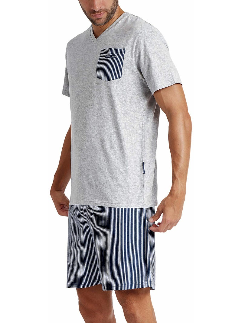ANTONIO MIRO Pijama Manga Corta Travel para Hombre Gris - Kiabi
