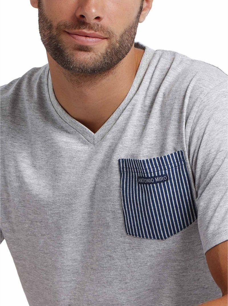 ANTONIO MIRO Pijama Manga Corta Travel para Hombre Gris - Kiabi