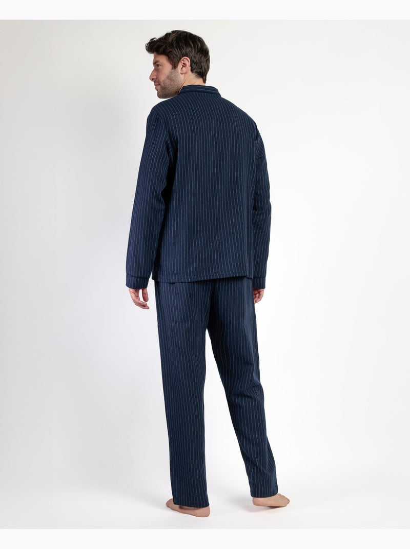 ANTONIO MIRO Pijama Manga Larga Abierto Miro Stripes para Hombre Azul marino - Kiabi