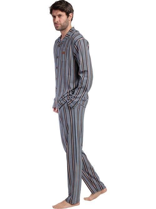 ANTONIO MIRO Pijama Manga Larga Abierto Pointe para Hombre - Kiabi ANTONIO MIRO Pijama Manga Larga Abierto Pointe para Hombre - Kiabi