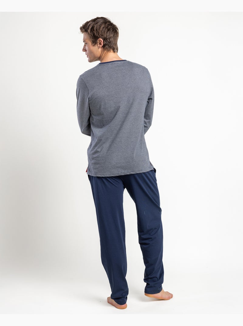 ANTONIO MIRO Pijama Manga Larga Anchor para Hombre Azul marino - Kiabi