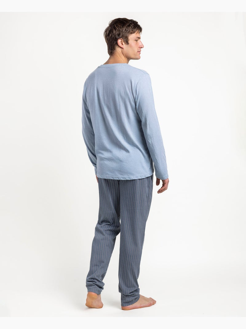 ANTONIO MIRO Pijama Manga Larga Checkin para Hombre Azul - Kiabi