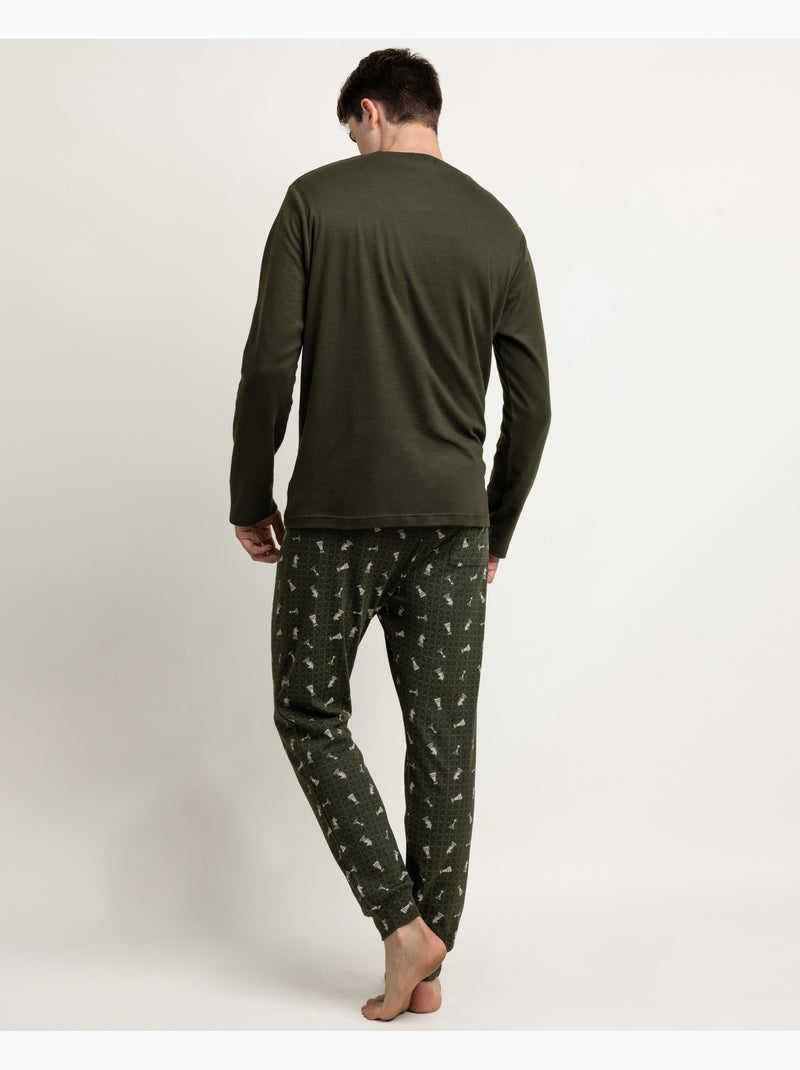 ANTONIO MIRO Pijama Manga Larga Green Chess para Hombre Verde - Kiabi