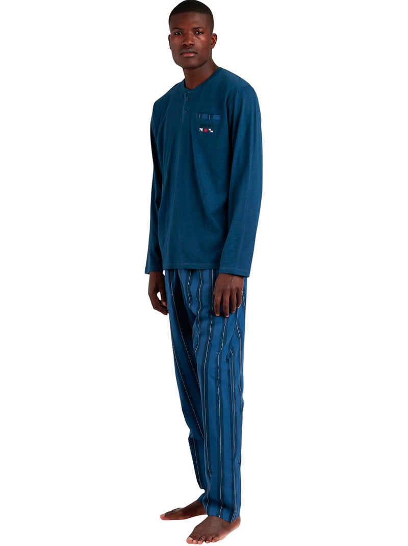 ANTONIO MIRO Pijama Manga Larga Marine Flags para Hombre Azul - Kiabi