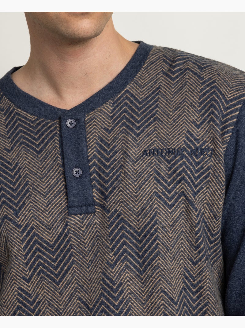 ANTONIO MIRO Pijama Manga Larga Tapeta Dapper para Hombre Marrón - Kiabi