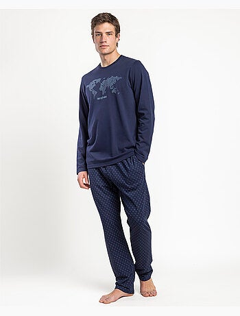 ANTONIO MIRO Pijama Manga Larga Travel Navy Pack para Hombre