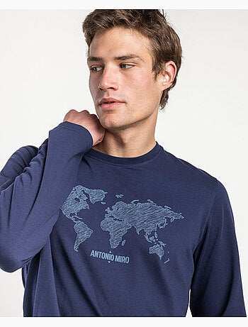 ANTONIO MIRO Pijama Manga Larga Travel Navy Pack para Hombre