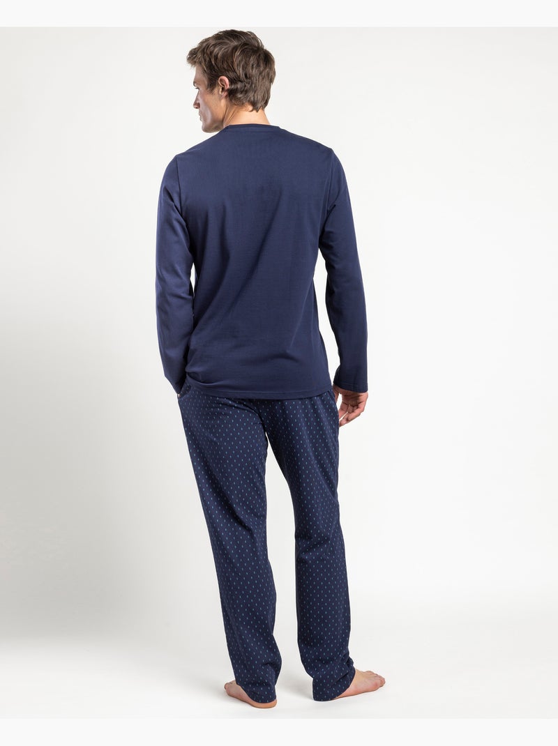 ANTONIO MIRO Pijama Manga Larga Travel Navy Pack para Hombre Azul marino - Kiabi