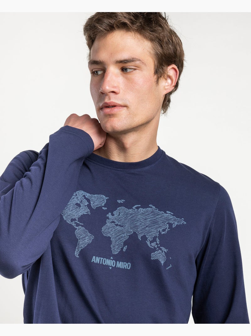 ANTONIO MIRO Pijama Manga Larga Travel Navy Pack para Hombre Azul marino - Kiabi